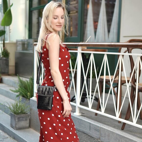 Genuine Leather Small Crossbody Bags for Women Cell Phone Bag Cross Body Purses, - Picture 2 of 7